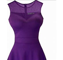 A Line Pleated Cocktail Dress | Color: Purple | Size: L