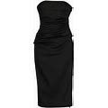 Maticevski - Ruched Strapless Dress - Women - Cotton/Polyamide/Elastane - 8 - Black