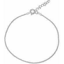 PRIMROSE Sterling Silver Rope Chain Anklet, Women's, Size: 10", Grey