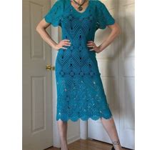 Crochet Lace Turquoise Dress