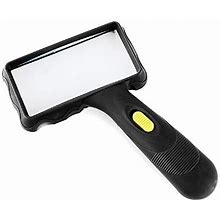 Hand-Held Rectangular Magnifying Glass LED Light Magnifier 10X Reading NEW