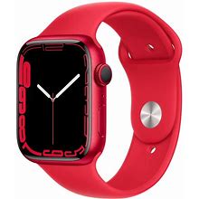 Apple Watch Series 7 (GPS + Cellular, 45Mm) Red Aluminum Case With Red Sport Band (Renewed)
