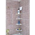 Rebrilliant Bathtub & Shower Holder Storage Corner Caddy 3.3-10' Adjustable Height Stainless Steel/Metal In Gray/White | 9.4 W X 33.5 D In | Wayfair