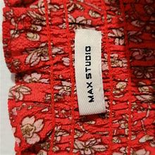 Max Studio Dresses | Smocked Tie Shoulder Dress | Color: Red | Size: L