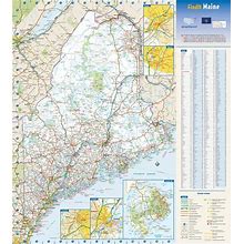 Maine State Wall Map - 18.5" X 20.75" Paper