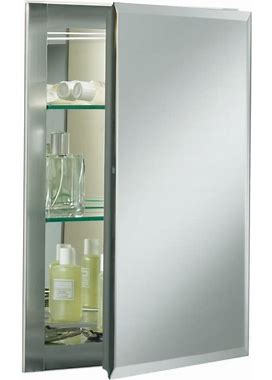 Kohler K-CB-CLR1620FS 16" X 20" Single Door Reversible Hinge Frameless Mirrored Medicine Cabinet Silver Aluminum Bathroom Storage Medicine Cabinets