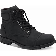 Sun + Stone Men's Baker Faux-Leather Lace-Up Boots, Created For Macy's - Black - Size 9
