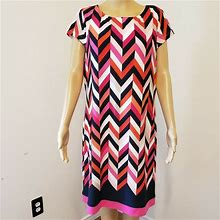 Signature Dresses | Signature Camryn Women's 16 Chevron Dress | Color: Pink/Red | Size: 16