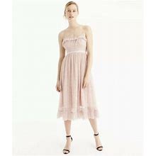 J.Crew Ruffly Tulle Dress Ashen Clay Size 8 Petite H0101 (Petite Of
