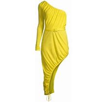 Undra Celeste Women's Partee Gyal Ruched Midi-Dress - Canary - Size Small