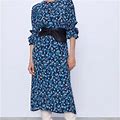 Zara | Floral Midi Dress. Size Xs