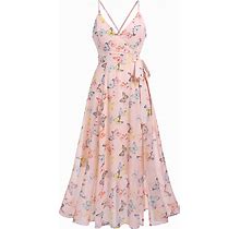 Light Pink Butterfly Maxi Dress