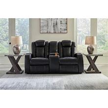 Caveman Den Dual Power Reclining Loveseat With Console, Midnight By Ashley, Furniture > Living Room > Loveseats > Loveseats With Console