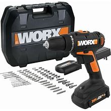 WORX WX101L.3 20V Maxlithium Cordless Drill/Driver COMBO TOOL KIT WITH CASE