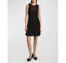 Chloe Tweed Lace Knit Mini Dress, Black, Women's, Petite, Casual & Work Dresses Tweed Dresses