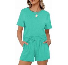 Gzhlonkima Women Clothing Set Short Sleeve T-Shirts+Shorts Pants 2Pcs Suit Summer Casual Outfits Solid Tracksuit