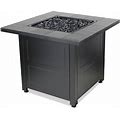 Endless Summer 30" Square Outdoor LP Gas Fire Pit With Stamped Tile Design Black