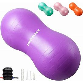 INPANY Peanut Ball - Anti Burst Exercise Ball For Labor Birthing, Physical Therapy For Kids, Core Strength, Home & Gym Fintness (Include Pump)