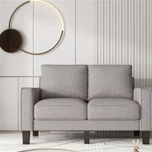Sofa Modern Living Room Furniture Fabric Loveseat In Light Grey