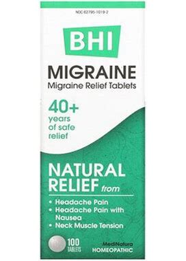 Medinatura, BHI, Migraine Relief, 100 Tablets, HEE-10032