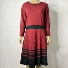 ALYX Womens NWT Size Large 100% Acrylic Knit Sweater Dress Striped A-Line