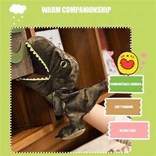 KEVCHE Plush Dinosaur Hand Puppet Toy Open Movable Mouth For Role Play Gift For Kids