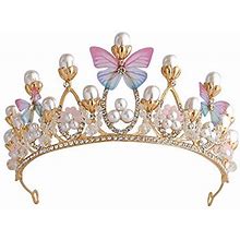 Sunshinesmile Bride Butterfly Crown Bride Headband Bridal Tiaras Crystal Wedding Hair Accessories Headdress Wedding Tiara And Crown For Women