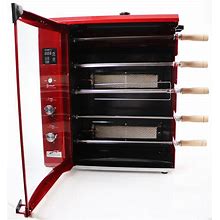Skyfood BG-05LXK Portable Outdoor Gas Commercial Rotisserie W/ (5) Skewers & Warmer Tray - Red, Liquid Propane, Gas Type: LP