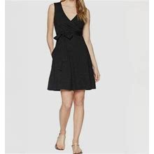 $82 Kiyonna Women's Black Sleeveless V-Neck Sequined Shift Dress Size