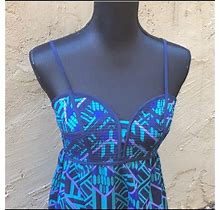 Xhilaration Dresses | Xhiliration Large Geometric Blue Sun Dress | Color: Blue/Purple | Size: Lj