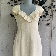 Nanette Lepore Dresses | Nanette Lepore Textured Ruffled Sheath Dress | Color: Cream | Size: 8