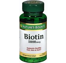 Nature's Bounty Super Potency Biotin 5000 Mcg Vitamin Supplement Rapid Release Softgels - 60.0 Ea