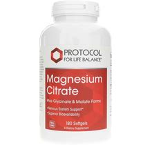 Protocol For Life Balance, Magnesium Citrate Plus Glycinate & Malate, 180 Softgels