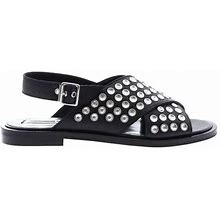 Mcq Alexander Mcqueen Kim Studded Sandals - White - Flat Sandals Size 37