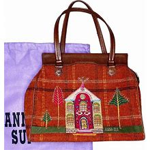 90S / Y2K Vintage Rare Anna Sui Woven House Statement Bag