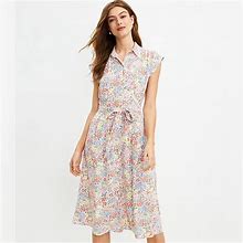 Loft Dresses | Loft Floral Midi Pocket Shirtdress 8 Petite | Color: White/Yellow | Size: 8P