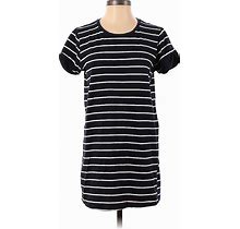 Lulus Casual Dress - Shift: Blue Stripes Dresses - Women's Size Small