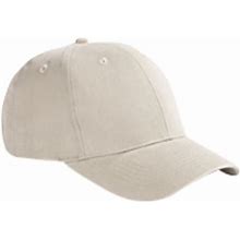 Big Accessories BX002 6-Panel Brushed Twill Structured Cap In Stone | Cotton