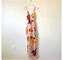 L'atiste Dresses | Latiste Halter Back Floral Maxi Dress Size Medium In Floral Print | Color: Cream/Pink | Size: M