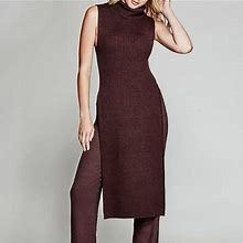 Guess Dresses | Guess Maroon Long Sweater Knit Midi Dress Size Med | Color: Red | Size: M