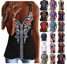 T Shirts For Women 2023 Summer Vintage African Tees Outfits Ethnic Cut Out Long Sleeve Button Trim Print Tops Shirts T Shirts Casual Dressy Fashion B