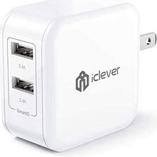 Iclever Boostcube 2nd Generation 24W Dual Usb Wall Charger With Smartid Technology Foldable Plug Travel Power Adapter For iPhone Xsxs Maxxrx8 Plus87 P