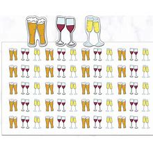 Wine Stickers | Beer Stickers | Drinks Stickers | Planner Stickers | Journal Stickers | Diary Stickers - Erin Condren, Happy Planner