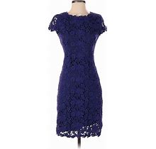 Elie Tahari Casual Dress - Party: Purple Solid Dresses - Women's Size 2