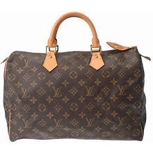 Pre-Owned Louis Vuitton Monogram Speedy 35 Brown M41524 Women's Canvas Handbag (Good)