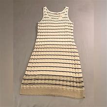 Loft Dresses | Ann Taylor Loft Petites Knit Tank Dress Size Medium | Color: Black/Tan | Size: Mp