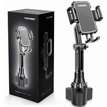 Topgo Car Cup Holder Phone Mount Pro Ver. [Adjustable Height & No Shaking] Cup Holder Phone Holder For Car Compatible With iPhone 14 13 Samsung Galaxy