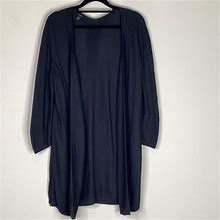 Talbots 3/4 Sleeve Open Front Lightweight Cardigan Women's Size Small Petite - Women | Color: Black | Size: S