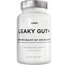 Amen Leaky Gut, Probiotics, Prebiotics, L-Glutamine, Digestive Supplement - 90Ct - White