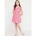 Old Navy Printed Flutter-Sleeve Fit And Flare Dress For Girls